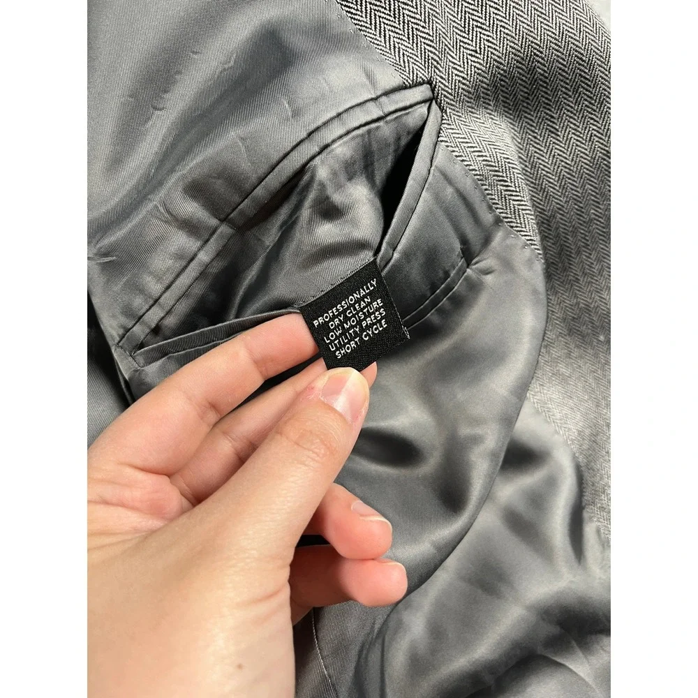Jos A Bank Silk Camel Hair Blend Sport Coat Blazer Men 40R Gray Herringbone
